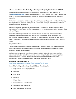 Industrial Gases Market