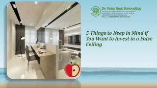 5 Things to Keep in Mind if You Want to Invest in a False Ceiling