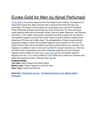 Evoke Gold for Men by Ajmal Perfumes (1)