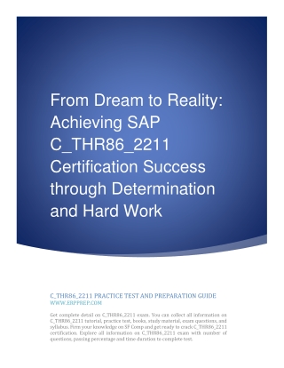 Making Your Vision a Reality: The Roadmap to SAP C_THR86_2 Certification Success