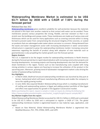 Waterproofing Membrane Market