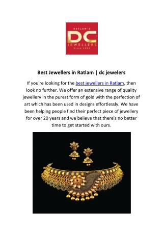 Best Jewellers in Ratlam | dc jewellers