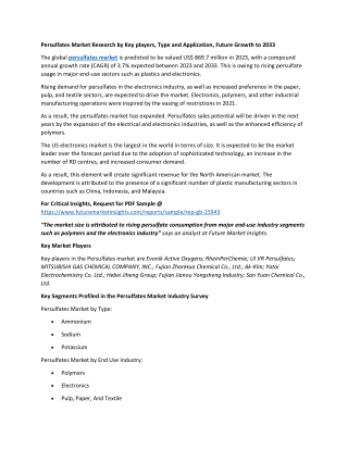 Persulfates Market