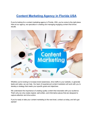 Content Marketing Agency in Florida USA