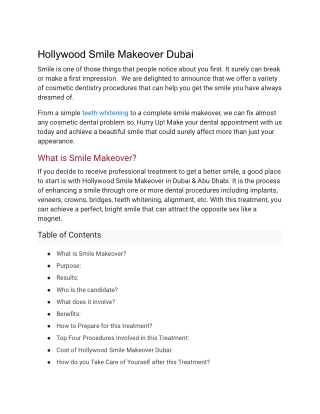 Hollywood Smile Makeover Dubai