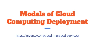 Cloud computing deployment models