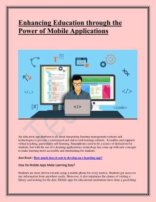 Enhancing Education through the Power of Mobile Applications