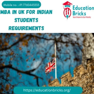 Mba In Uk For Indian Students Requirements| Education Bricks