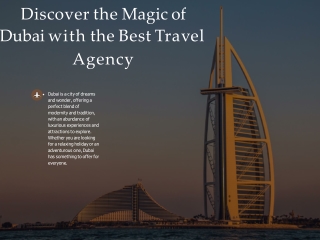 Discover the magic of Dubai with the best travel agency