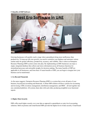 Best Erp Software in UAE