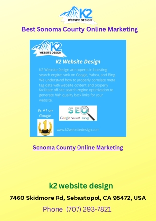 Best Sonoma County Online Marketing