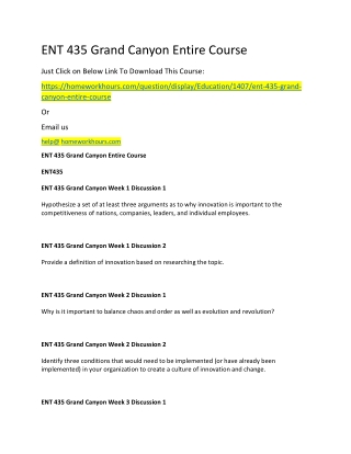 ENT 435 Grand Canyon Entire Course