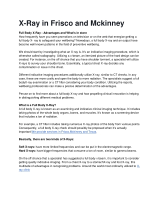 X-Ray in Frisco and Mckinney