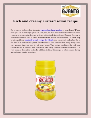 Custard Seviyan recipe