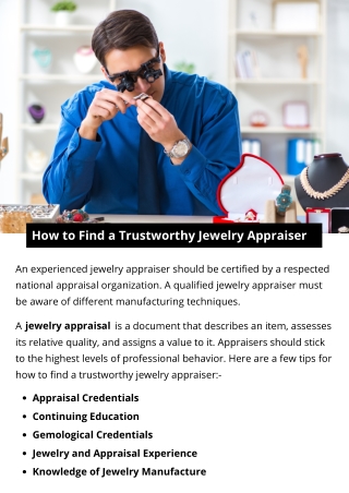 How to Find a Trustworthy Jewelry Appraiser