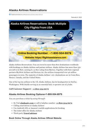 Alaska Airlines Reservations