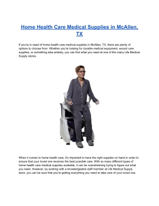 Home Health Care Medical Supplies in McAllen, TX