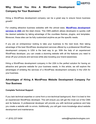 Why Should You Hire A WordPress Development Company for Your Business?