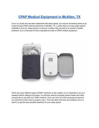 CPAP Medical Equipment in McAllen, TX