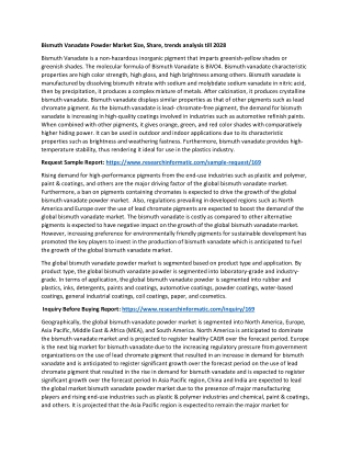 Bismuth Vanadate Powder Market Size, Share, trends analysis till 2028