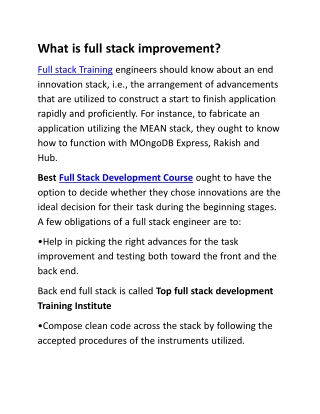 full stack developement