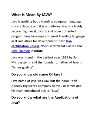java course
