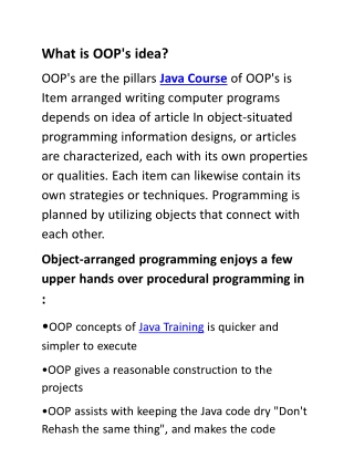 OOPs concepts