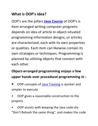 OOPs concepts
