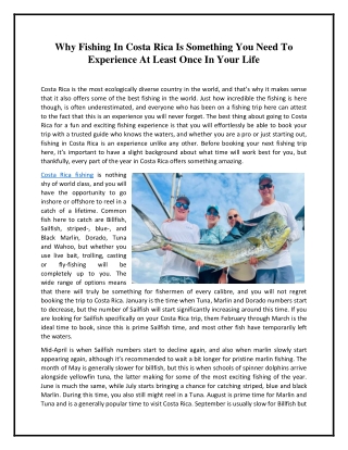 Why Fishing In Costa Rica Is Something You Need To Experience At Least Once In Your Life