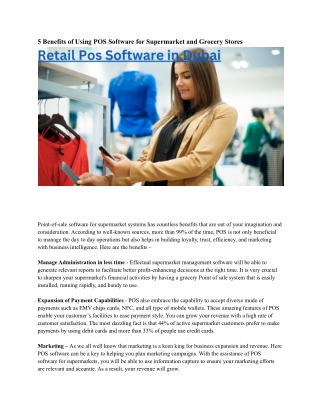 Retail Pos Software in Dubai
