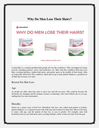 Why Do Men Lose Their Hairs