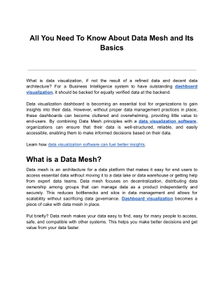 All You Need To Know About Data Mesh and It's Basics (1)