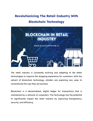 Enterprise Blockchain Development Services for Retail Industry