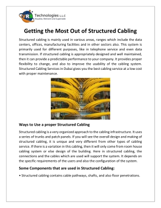 Getting the Most Out of Structured Cabling