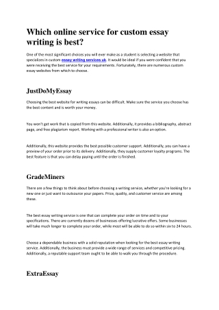Which online service for custom essay writing is best