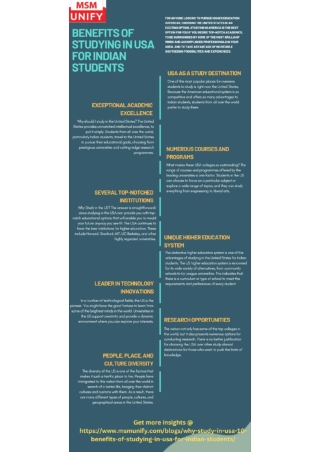 Benefits of Studying in USA for Indian students