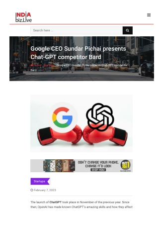 Google CEO Sundar Pichai presents Chat-GPT competitor Bard