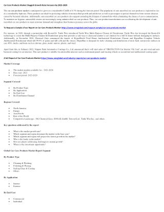 Car Care Products Market