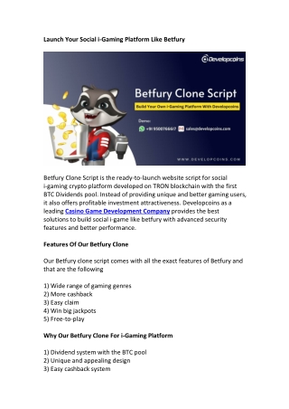 Betfury Clone Script