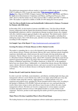 Pain Management Software Market Detailed Analysis and Forecast 2023-2030