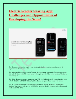 Electric Scooter Sharing App: Challenges and Opportunities of Developing the Sam