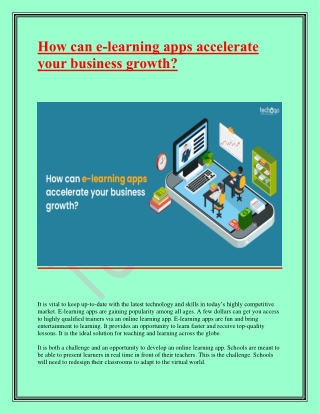 How can e-learning apps accelerate your business growth?