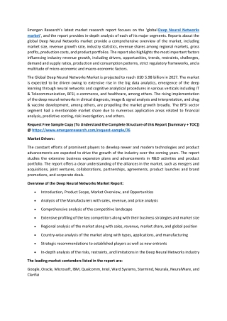 The Deep Neural Networks Revolution: A Market Overview 2027