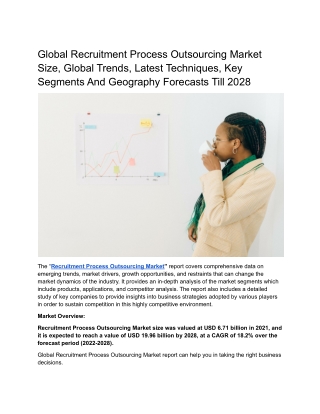 Global Recruitment Process Outsourcing Market Size, Global Trends