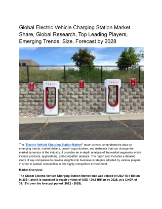 Global Electric Vehicle Charging Station Market Share, Global Research