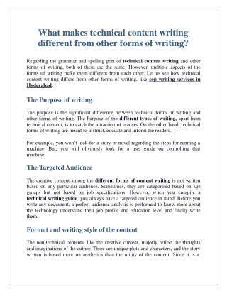 What makes technical content writing different from other forms of writing