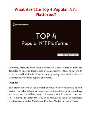 What Are The Top 4 Popular NFT Platforms?