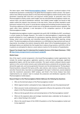 Pharmacovigilance Market: A Look at the Industry's Advancements 2030