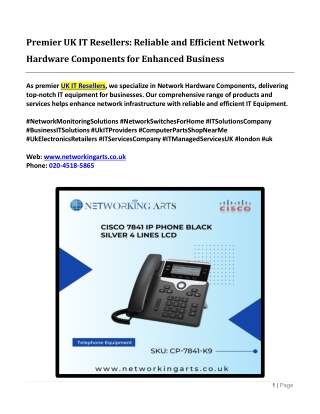 Premier UK IT Resellers - Reliable and Efficient Network Hardware Components for Enhanced Business