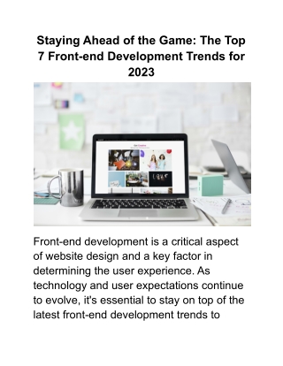 Staying Ahead of the Game_ The Top 7 Front-end Development Trends for 2023